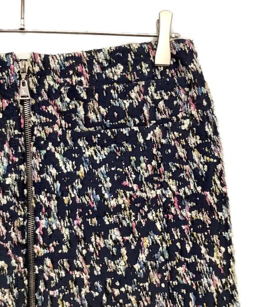 LOUIS VUITTON（ルイ ヴィトン）LOUIS VUITTON (ルイ ヴィトン) ツイード フロントジップスカート ネイビー サイズ:38の古着・服飾アイテム