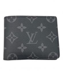LOUIS VUITTON（ルイ ヴィトン）の古着「モノグラムエクリプス ポルトフォイユスレンダー／財布」｜ブラック