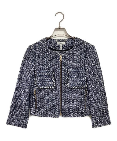 MAX&Co.（マックスアンドコー）MAX&Co. (マックスアンドコー) ジャガードジャケット ブルー サイズ:38の古着・服飾アイテム