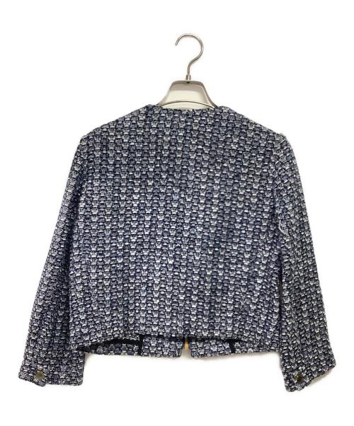 MAX&Co.（マックスアンドコー）MAX&Co. (マックスアンドコー) ジャガードジャケット ブルー サイズ:38の古着・服飾アイテム