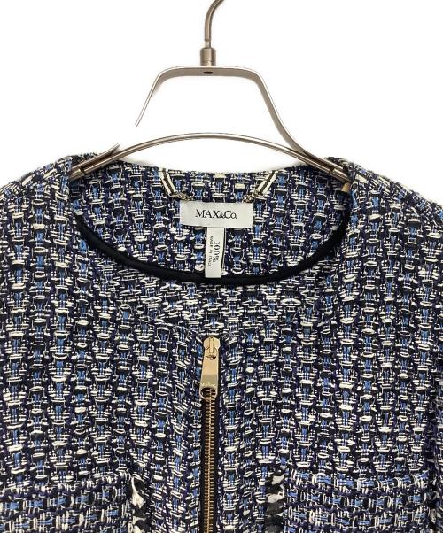 MAX&Co.（マックスアンドコー）MAX&Co. (マックスアンドコー) ジャガードジャケット ブルー サイズ:38の古着・服飾アイテム