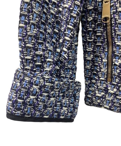 MAX&Co.（マックスアンドコー）MAX&Co. (マックスアンドコー) ジャガードジャケット ブルー サイズ:38の古着・服飾アイテム