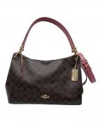 COACHコーチ）の古着「シグネチャー ショルダーバッグ」｜ブラウン
