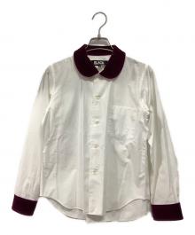 BLACK COMME des GARCONS（ブラックコムデギャルソン）の古着「ベロア クレリックシャツ」｜ホワイト
