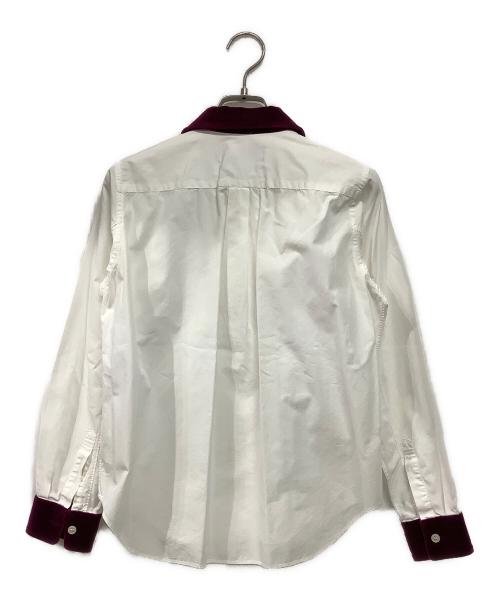BLACK COMME des GARCONS（ブラックコムデギャルソン）BLACK COMME des GARCONS (ブラックコムデギャルソン) ベロア クレリックシャツ ホワイト サイズ:XSの古着・服飾アイテム