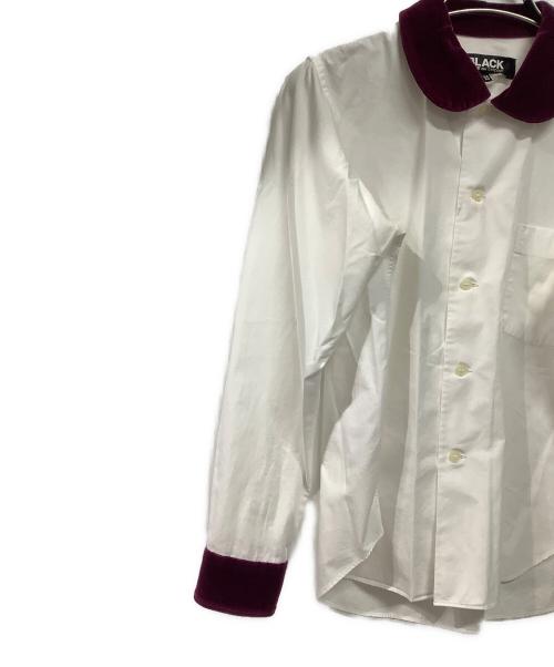 BLACK COMME des GARCONS（ブラックコムデギャルソン）BLACK COMME des GARCONS (ブラックコムデギャルソン) ベロア クレリックシャツ ホワイト サイズ:XSの古着・服飾アイテム