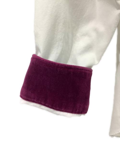 BLACK COMME des GARCONS（ブラックコムデギャルソン）BLACK COMME des GARCONS (ブラックコムデギャルソン) ベロア クレリックシャツ ホワイト サイズ:XSの古着・服飾アイテム