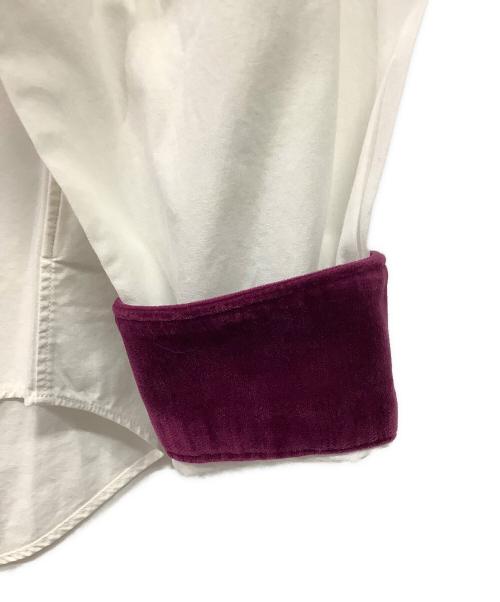 BLACK COMME des GARCONS（ブラックコムデギャルソン）BLACK COMME des GARCONS (ブラックコムデギャルソン) ベロア クレリックシャツ ホワイト サイズ:XSの古着・服飾アイテム