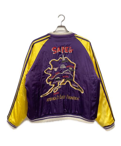 SAPEur（サプール）SAPEur (サプール) スカジャン AMERICAN LAST FRONTIER レッド×パープル サイズ:Lの古着・服飾アイテム