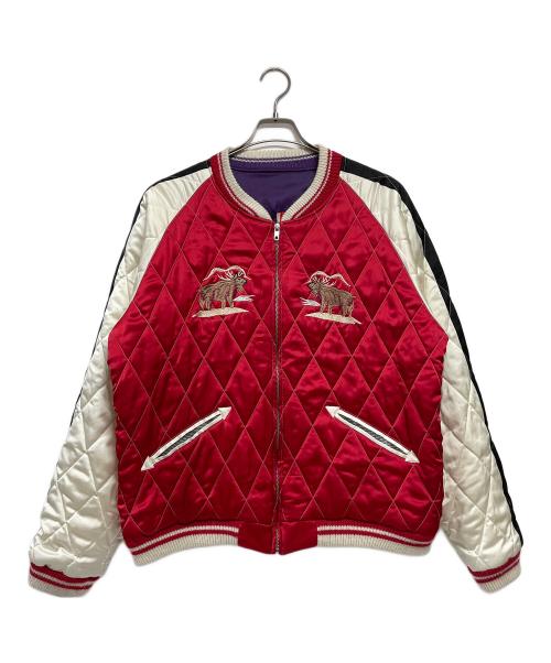 SAPEur（サプール）SAPEur (サプール) スカジャン AMERICAN LAST FRONTIER レッド×パープル サイズ:Lの古着・服飾アイテム