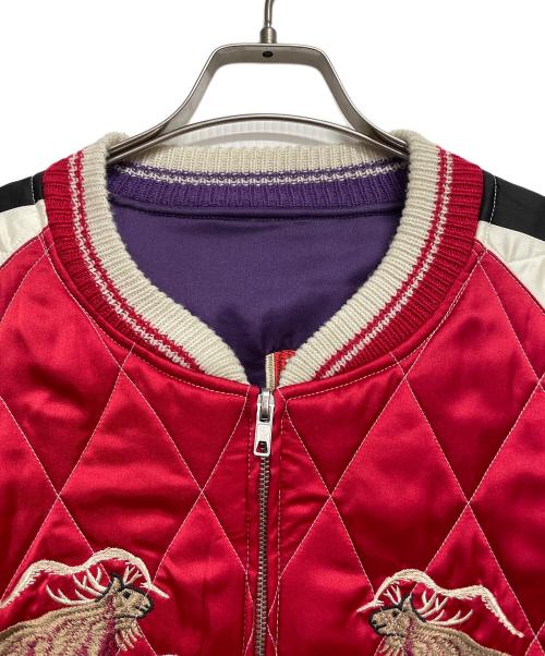 SAPEur（サプール）SAPEur (サプール) スカジャン AMERICAN LAST FRONTIER レッド×パープル サイズ:Lの古着・服飾アイテム