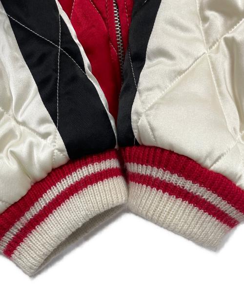 SAPEur（サプール）SAPEur (サプール) スカジャン AMERICAN LAST FRONTIER レッド×パープル サイズ:Lの古着・服飾アイテム