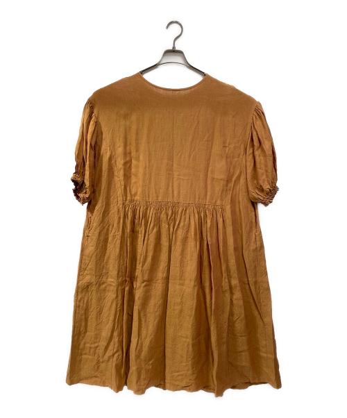 nest Robe（ネストローブ）nest Robe (ネストローブ) 半袖ワンピース ブラウン サイズ:Fの古着・服飾アイテム
