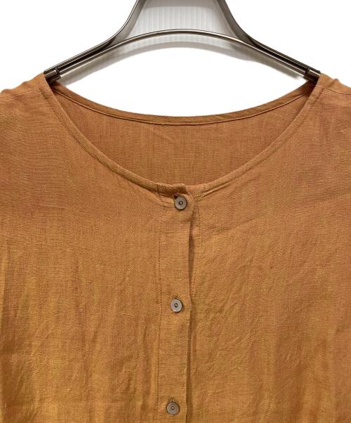 nest Robe（ネストローブ）nest Robe (ネストローブ) 半袖ワンピース ブラウン サイズ:Fの古着・服飾アイテム