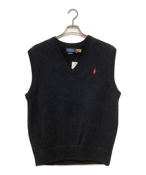 POLO RALPH LAUREN（ポロ・ラルフローレン）POLO RALPH LAUREN (ポロ・ラルフローレン) ニットベスト ブラック サイズ:S 未使用品の古着・服飾アイテム
