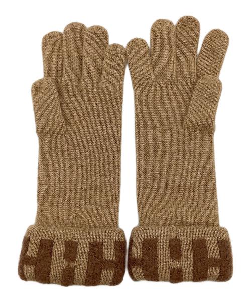 HERMES（エルメス）HERMES (エルメス) ニット手袋 ベージュの古着・服飾アイテム