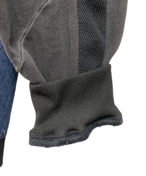 DIESEL（ディーゼル）DIESEL (ディーゼル) バイアスカットデニムコレクション ジップパーカー ブラック×ブルー サイズ:Sの古着・服飾アイテム