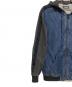 中古・古着 DIESEL (ディーゼル) バイアスカットデニムコレクション ジップパーカー ブラック×ブルー サイズ:S：12000円