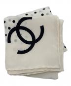 CHANELシャネル）の古着「ドット ミニスカーフ」｜ホワイト