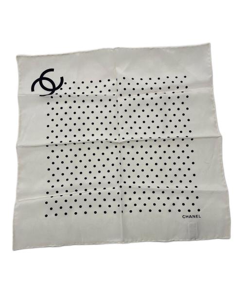 CHANEL（シャネル）CHANEL (シャネル) ドット ミニスカーフ ホワイトの古着・服飾アイテム