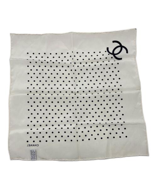 CHANEL（シャネル）CHANEL (シャネル) ドット ミニスカーフ ホワイトの古着・服飾アイテム