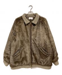 soerte（ソエルテ）の古着「ニットドッキングファージャケット」｜ブラウン