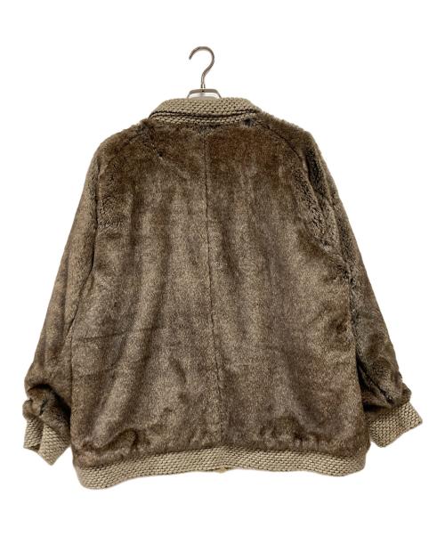 soerte（ソエルテ）soerte (ソエルテ) ニットドッキングファージャケット ブラウン サイズ:2の古着・服飾アイテム