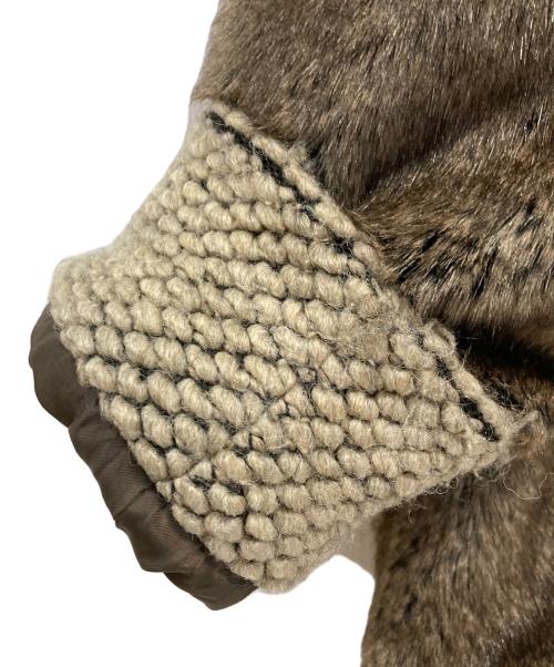 soerte（ソエルテ）soerte (ソエルテ) ニットドッキングファージャケット ブラウン サイズ:2の古着・服飾アイテム