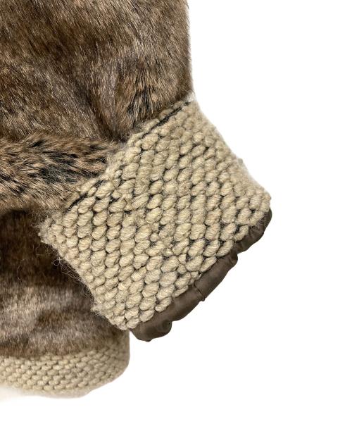 soerte（ソエルテ）soerte (ソエルテ) ニットドッキングファージャケット ブラウン サイズ:2の古着・服飾アイテム