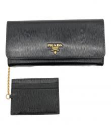 PRADA（プラダ）の古着「サフィアーノ 長財布」｜ブラック
