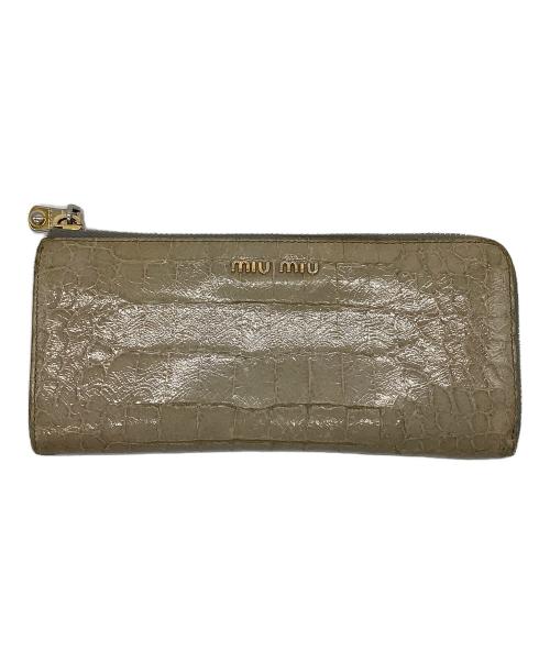 MIU MIU（ミュウミュウ）MIU MIU (ミュウミュウ) ラウンドファスナー財布の古着・服飾アイテム