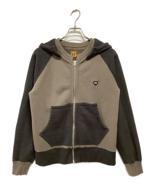 HUMAN MADE（ヒューマンメイド）HUMAN MADE (ヒューマンメイド) ジップパーカー カーキ サイズ:Sの古着・服飾アイテム