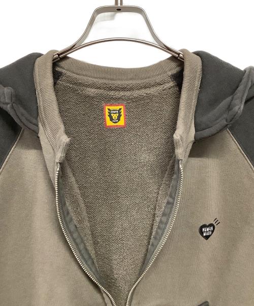 HUMAN MADE（ヒューマンメイド）HUMAN MADE (ヒューマンメイド) ジップパーカー カーキ サイズ:Sの古着・服飾アイテム
