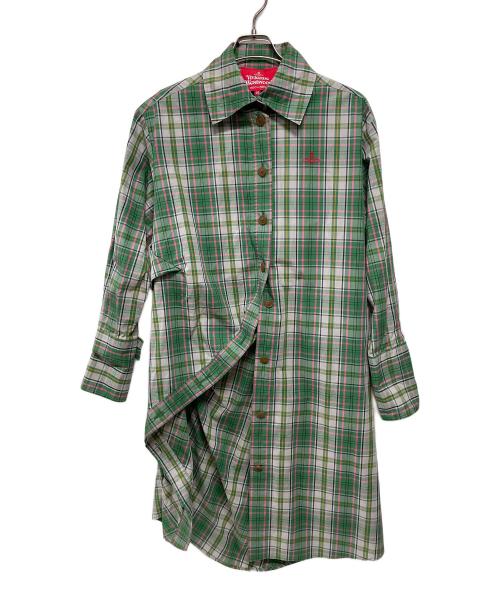 Vivienne Westwood RED LABEL（ヴィヴィアンウエストウッドレッドレーベル）Vivienne Westwood RED LABEL (ヴィヴィアンウエストウッドレッドレーベル) 長袖ワンピース グリーン サイズ:FREEの古着・服飾アイテム