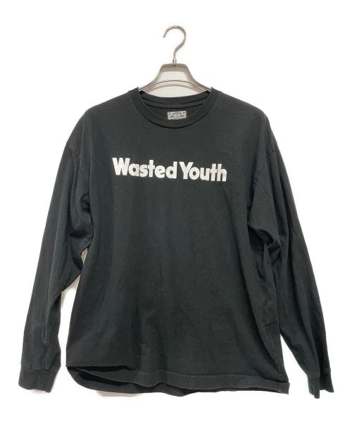 WASTED YOUTH（ウェイステッドユース）WASTED YOUTH (ウエステッド ユース) 長袖カットソー ブラック サイズ:XLの古着・服飾アイテム