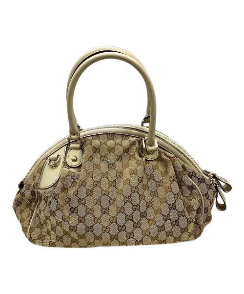 GUCCI（グッチ）GUCCI (グッチ) GGキャンバス ハンドバッグ ベージュの古着・服飾アイテム