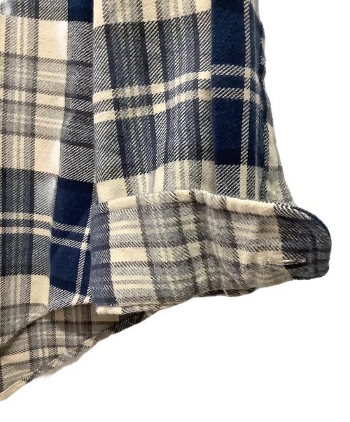 RALPH LAUREN（ラルフローレン）RALPH LAUREN (ラルフローレン) カスタムフィット チェック ブラッシュド フランネル シャツ ネイビー サイズ:L 未使用品の古着・服飾アイテム