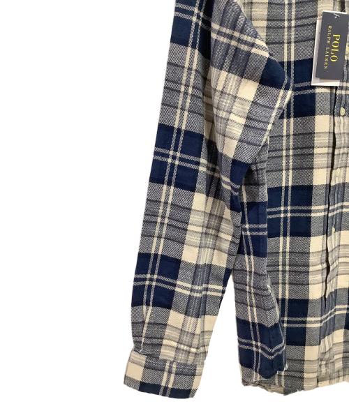 RALPH LAUREN（ラルフローレン）RALPH LAUREN (ラルフローレン) カスタムフィット チェック ブラッシュド フランネル シャツ ネイビー サイズ:L 未使用品の古着・服飾アイテム