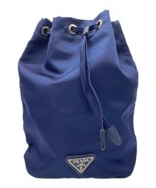 PRADA（プラダ）の古着「ナイロン巾着ポーチ」｜ネイビー