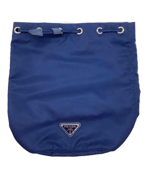 PRADA（プラダ）PRADA (プラダ) ナイロン巾着ポーチ ネイビーの古着・服飾アイテム