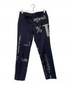 COMME des GARCONSコムデギャルソン）の古着「プリント スラックス」｜ネイビー