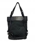 GUCCIグッチ）の古着「GGキャンバス×レザー トートバッグ」｜ブラック