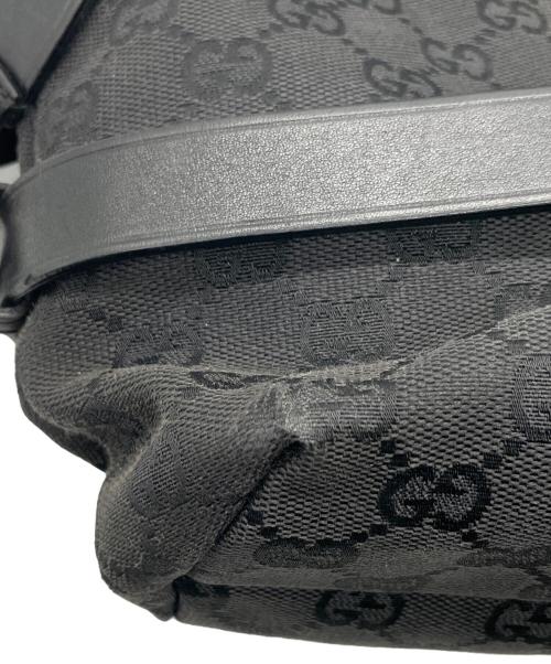 GUCCI（グッチ）GUCCI (グッチ) GGキャンバス×レザー トートバッグ ブラックの古着・服飾アイテム