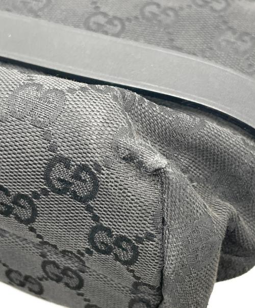GUCCI（グッチ）GUCCI (グッチ) GGキャンバス×レザー トートバッグ ブラックの古着・服飾アイテム