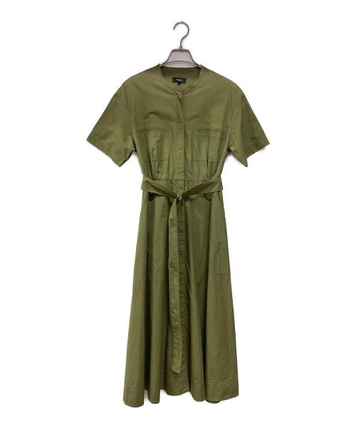 theory（セオリー）theory (セオリー) 半袖ワンピース グリーン サイズ:2の古着・服飾アイテム