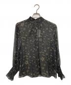 theoryセオリー）の古着「長袖シースルーブラウス」｜ブラック