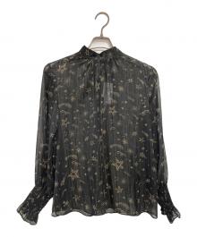 theory（セオリー）の古着「長袖シースルーブラウス」｜ブラック