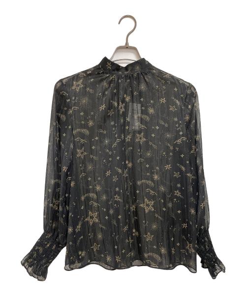 theory（セオリー）theory (セオリー) 長袖シースルーブラウス ブラック サイズ:38の古着・服飾アイテム