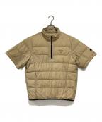 Callawayキャロウェイ）の古着「ストレッチナイロンプレーン半袖ハーフジップダウン C25216140」｜ベージュ
