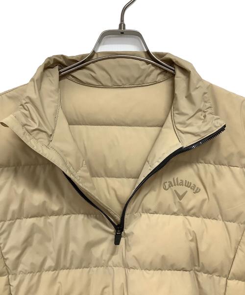 Callaway（キャロウェイ）Callaway (キャロウェイ) ストレッチナイロンプレーン半袖ハーフジップダウン C25216140 ベージュ サイズ:Lの古着・服飾アイテム